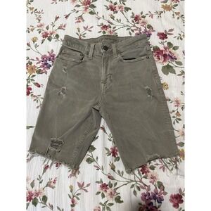 American Eagle Next Level Flex Distressed Shorts Size 26 Olive Cutoff